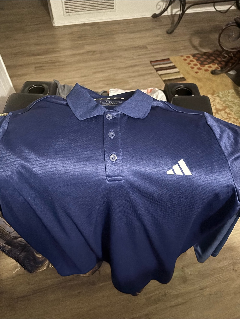 adidas Navy Blue Men's Polo with Contrast Logo